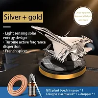 Fighter Jet Car Solar Perfume air freshener car Fragrance car Solar Rotating Perfume Dashboard Accessories car Organic Perfume Aeroplane (Multicolor)-thumb1