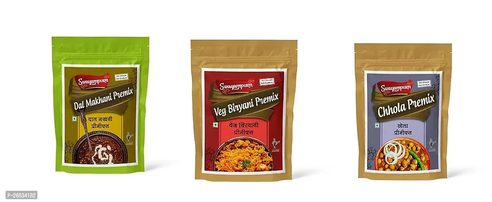 Combo Of Dal Makhani (60G), Veg. Biryani (60G), Chola-Chhole (60G) - Ready Mix Masala Easy To Cook - Pack Of 3-thumb0