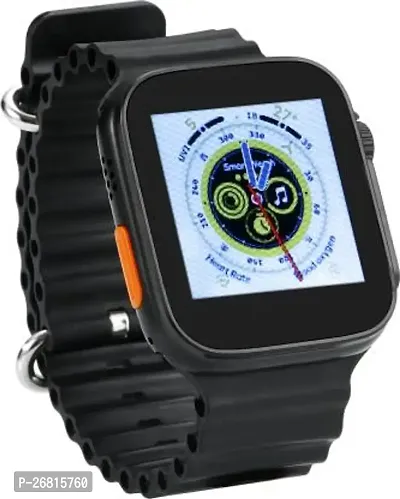 S8 ULTRA (Smart Watch) 48mm Display Blood Pressure Alarm Heart Rate Smartwatch (Black Strap, XL)-thumb0