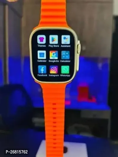 S8 ULTRA NEW SMARTWATCH WITH ALL SPORTS FUNCTIONS IN ORANGE SHADE-thumb0