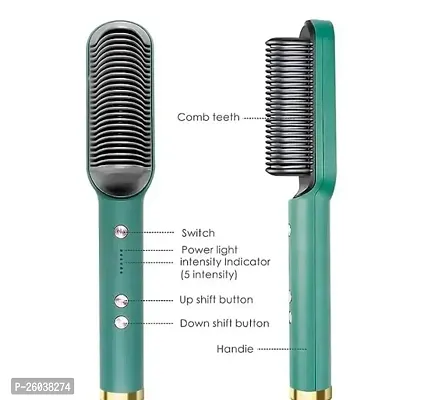 Hair Straightener Brush, Hair Straightener Comb for Women Hair Straightener Brush  (Multicolor)-thumb2