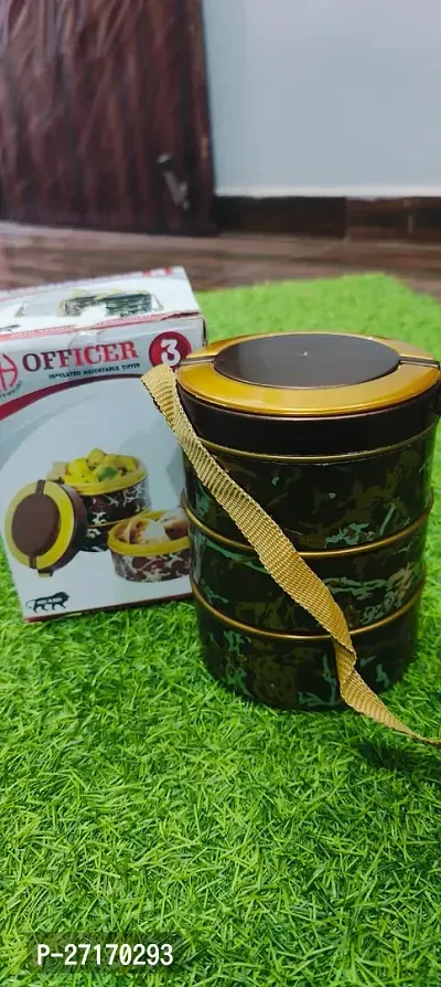 Layer Round Lunch Box for Adults, Kids, Office Men (1Pcs) 3 Layer