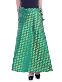 Pink Beauty Women's Umbrella Cut Silk Green Lehenga/Skirt for Party/Festival Function.-thumb3