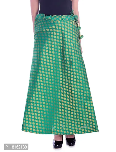 Pink Beauty Women's Umbrella Cut Silk Green Lehenga/Skirt for Party/Festival Function.-thumb4