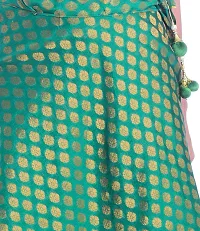Pink Beauty Women's Umbrella Cut Silk Green Lehenga/Skirt for Party/Festival Function.-thumb4