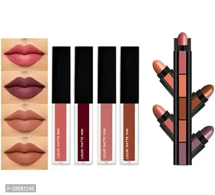 Lipstick Combo Pack - 4Pcs Liquid Mini Lipsticks  5in1 Matte Lipstick