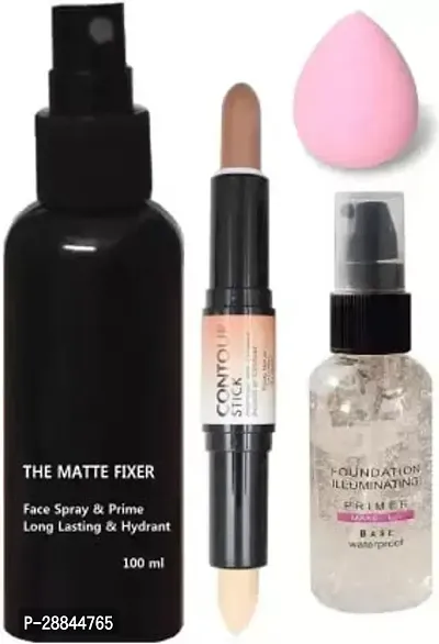 Spray Combo Of Primer Fixer Concealer And Puff-thumb0