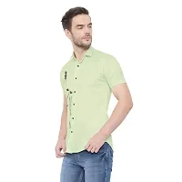 Edgy Mens Lycra Sparrow Design Printed Half Sleeve Casual Shirts for Boys and Mens (Green) (Size:-Medium)-thumb2