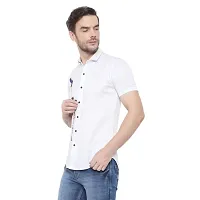 Edgy Mens Lycra Sparrow Design Printed Half Sleeve Casual Shirts for Boys and Mens (White) (Size:-Small)-thumb1