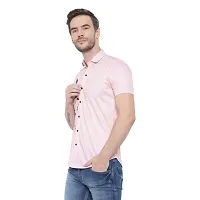 Edgy Mens Lycra Sparrow Design Printed Half Sleeve Casual Shirts for Boys and Mens (Light Pink) (Size:-Medium)-thumb3