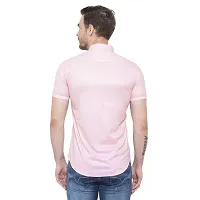 Edgy Mens Lycra Sparrow Design Printed Half Sleeve Casual Shirts for Boys and Mens (Light Pink) (Size:-Small)-thumb2