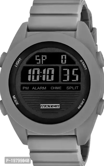 JOLIYA lI Men's Digital Sports Wrist Watch LED Screen Black Dile Sports Watches Waterproof Alarm Back Light Outdoor Casual Watch (9060-Grey)