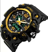 JOLIYA ll Waterproof Smart Large Dial Dual Time Analog  Digital Wrist Watch for Men  Boys Multi Function (Yellow)-thumb1