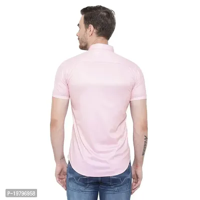 Edgy Mens Lycra Sparrow Design Printed Half Sleeve Casual Shirts for Boys and Mens (Light Pink) (Size:-X-Large)-thumb3