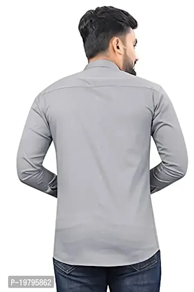 Edgy Men's Solid Cotton Blend Full Sleeves Formal Spread Shirt/Plen Full Sleeves Shirt-Medium (JE-1209) Multicolour-thumb2
