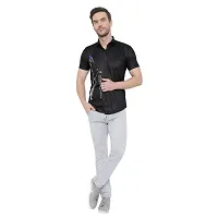 Edgy Mens Lycra Sparrow Design Printed Half Sleeve Casual Shirts for Boys and Mens (Black) (Size:-X-Large)-thumb3
