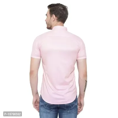 Edgy Mens Lycra Sparrow Design Printed Half Sleeve Casual Shirts for Boys and Mens (Light Pink) (Size:-Medium)-thumb3