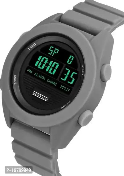 JOLIYA lI Men's Digital Sports Wrist Watch LED Screen Black Dile Sports Watches Waterproof Alarm Back Light Outdoor Casual Watch (9060-Grey)-thumb3