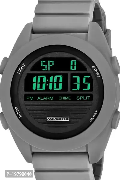 JOLIYA lI Men's Digital Sports Wrist Watch LED Screen Black Dile Sports Watches Waterproof Alarm Back Light Outdoor Casual Watch (9060-Grey)-thumb2