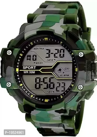 Mens Digital Sports Green Watch LED Screen Large Face Military Watches for Men Digital Watch - For Men Waterproof Casual Luminous Stopwatch Alarm Simple Army Green Watch-thumb0