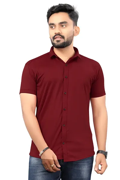 Classic Blend Solid Casual Shirts for Men