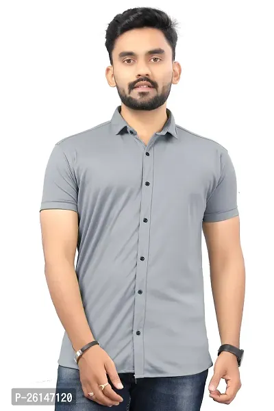 Classic Cotton Blend Solid Casual Shirts for Men-thumb0