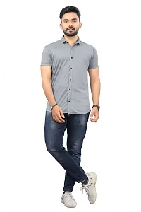 Classic Cotton Blend Solid Casual Shirts for Men-thumb3