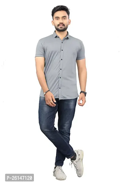 Classic Cotton Blend Solid Casual Shirts for Men-thumb4