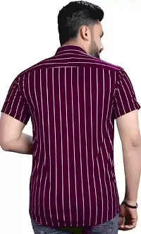 Half Sleeves Printed Striped Shirt for Man-thumb1