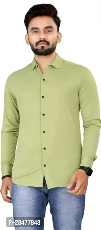 Full Sleeves Lycra Solid Shirt for Man-thumb0