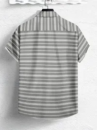 Striped Printed Lycra Half Sleeves Shirt for MAn-thumb1