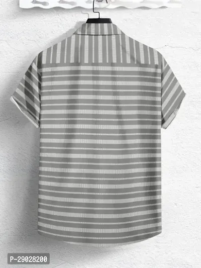 Striped Printed Lycra Half Sleeves Shirt for MAn-thumb2