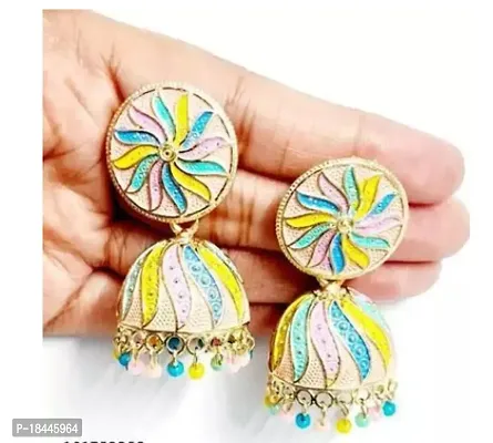 Oxidised Gold Jhumkas Earrings For Women-thumb0