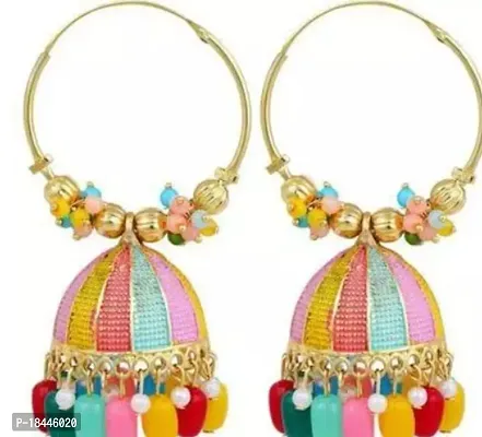 Oxidised Gold Jhumkas Earrings For Women-thumb0