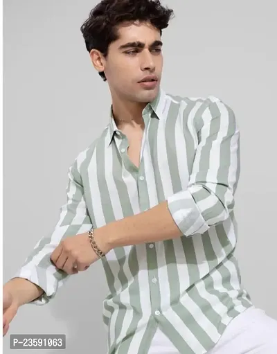 Classic Silk Blend Striped Casual Shirts-thumb0