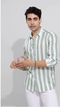 Classic Silk Blend Striped Casual Shirts-thumb3