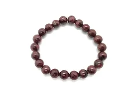 RedAlmas Natural Garnet Crystal Bracelet 8MM Beads Gemstone For Women  Men-thumb1