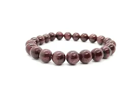 RedAlmas Natural Garnet Crystal Bracelet 8MM Beads Gemstone For Women  Men-thumb2