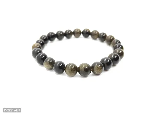 RedAlmas Exclusive Obsidian Bracelet 8MM Beads Crystal Gemstone For Women's  Men's-thumb3