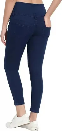 Navy Blue Denim Solid Jeans   Jeggings For Women-thumb1