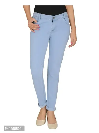 Ice Blue Skinny Fit Mid-Rise Clean Look Stretchable Jeans