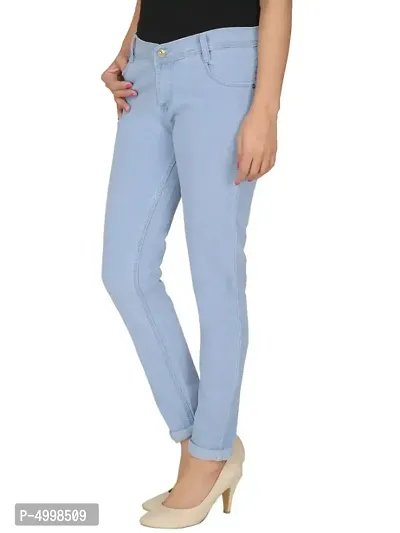 Ice Blue Skinny Fit Mid-Rise Clean Look Stretchable Jeans-thumb2