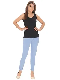 Ice Blue Skinny Fit Mid-Rise Clean Look Stretchable Jeans-thumb3