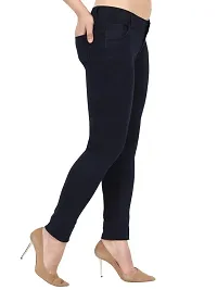 Carbon Blue, Women Skinny Fit Mid-Rise Clean look Stretchable Denim Jeans-thumb2