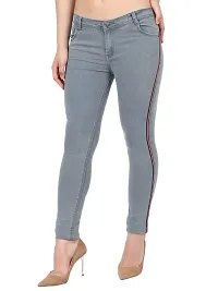 Grey, Women Side Patti, Regular Fit Mid-Rise Clean Look Stretchable Jeans-thumb1