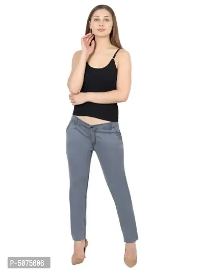 Women Dark Grey Skinny Fit Solid Satin Denim Jeans-thumb2