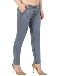 Women Dark Grey Skinny Fit Solid Satin Denim Jeans-thumb3