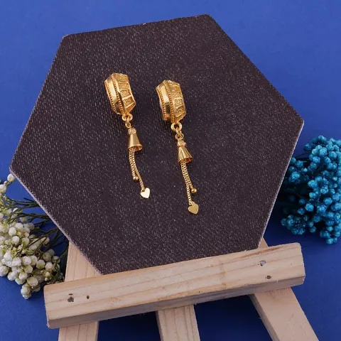 Womens Gold Plated Latest Fancy Earrings
