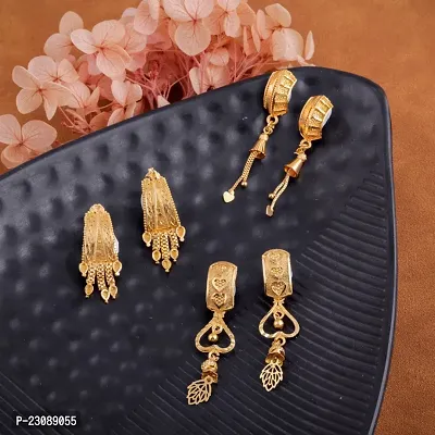 Gold Plated Latest Fancy Earrings For Women and Girls combo 3pack