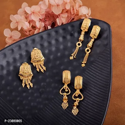 Gold Plated Latest Fancy Earrings For Women and Girls combo 3pack